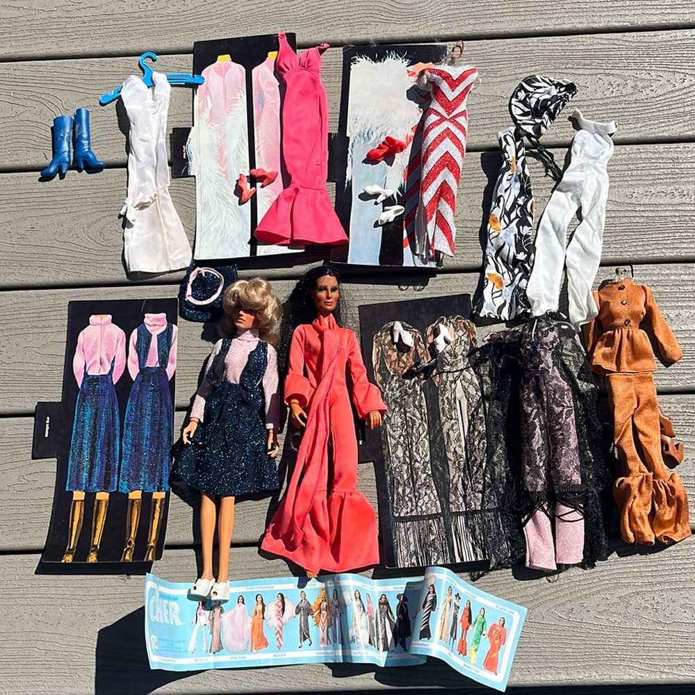 Cher & Farrah Fawcett Barbie's + Cher Collection Clothes! VINTAGE!!